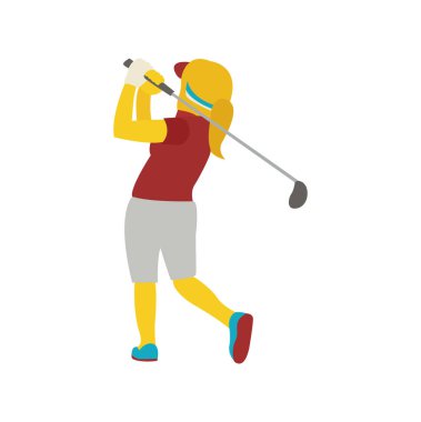 Golfçü kişi emoji sembolü simgesi simge çizimi izole edildi