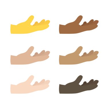 Avuç içinin yukarısında emoji sembolü simgesi simgesi vektör çizimi izole edilmiş düz parmaklar jest yapıyor