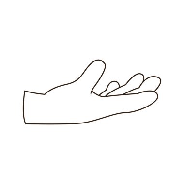 Avuç içinin yukarısında emoji sembolü simgesi simgesi vektör çizimi izole edilmiş düz parmaklar jest yapıyor