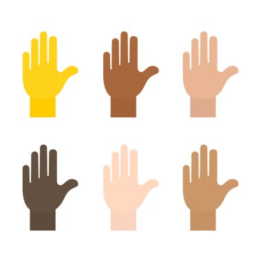 Kaldırılmış el emojisi sembolü simgesi simgesi çizimi izole edilmiş düz