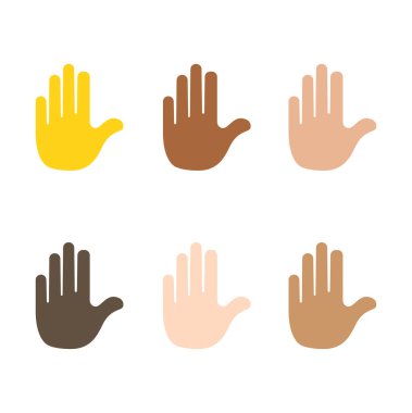 Kaldırılmış el emojisi sembolü simgesi simgesi çizimi izole edilmiş düz