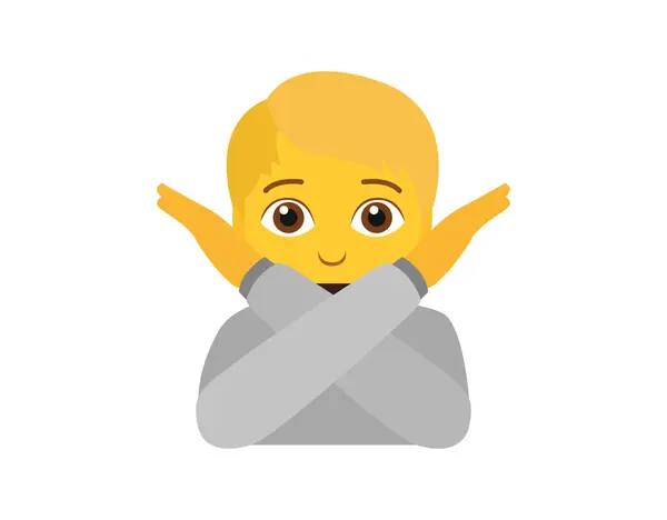 Elleri Olmayan Hareketli X Yapamaz - Hayır - Hayır - Anlaşma Yok - emoji sembolü simgesi çizimi izole edildi