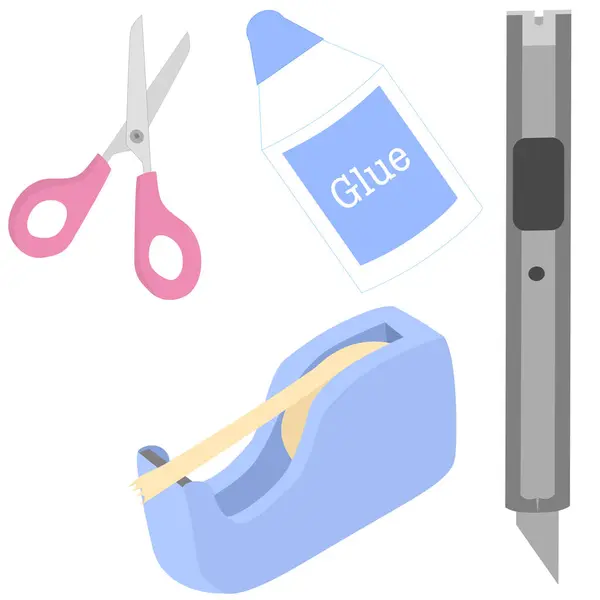 Yapı ve Ofis Özellikleri kümesi arasında makas, yapıştırıcı, bant ayırıcı ve Utility Knife bulunmaktadır.