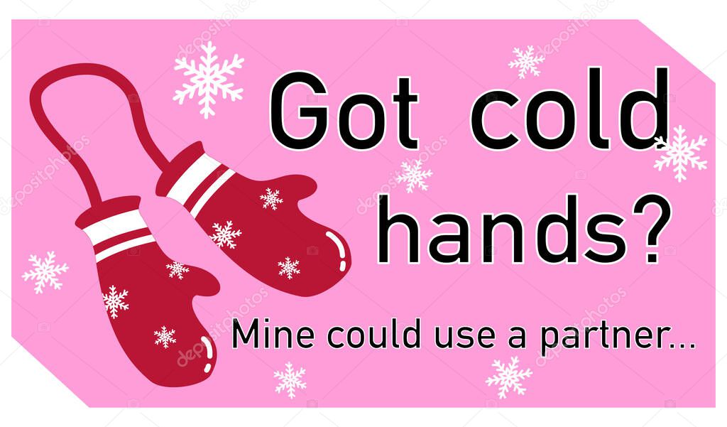 Cute red gloves cartoon with funny quote for t-shirt or sublimation design