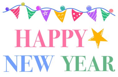 Renkli bayraklarla Mutlu Yıllar