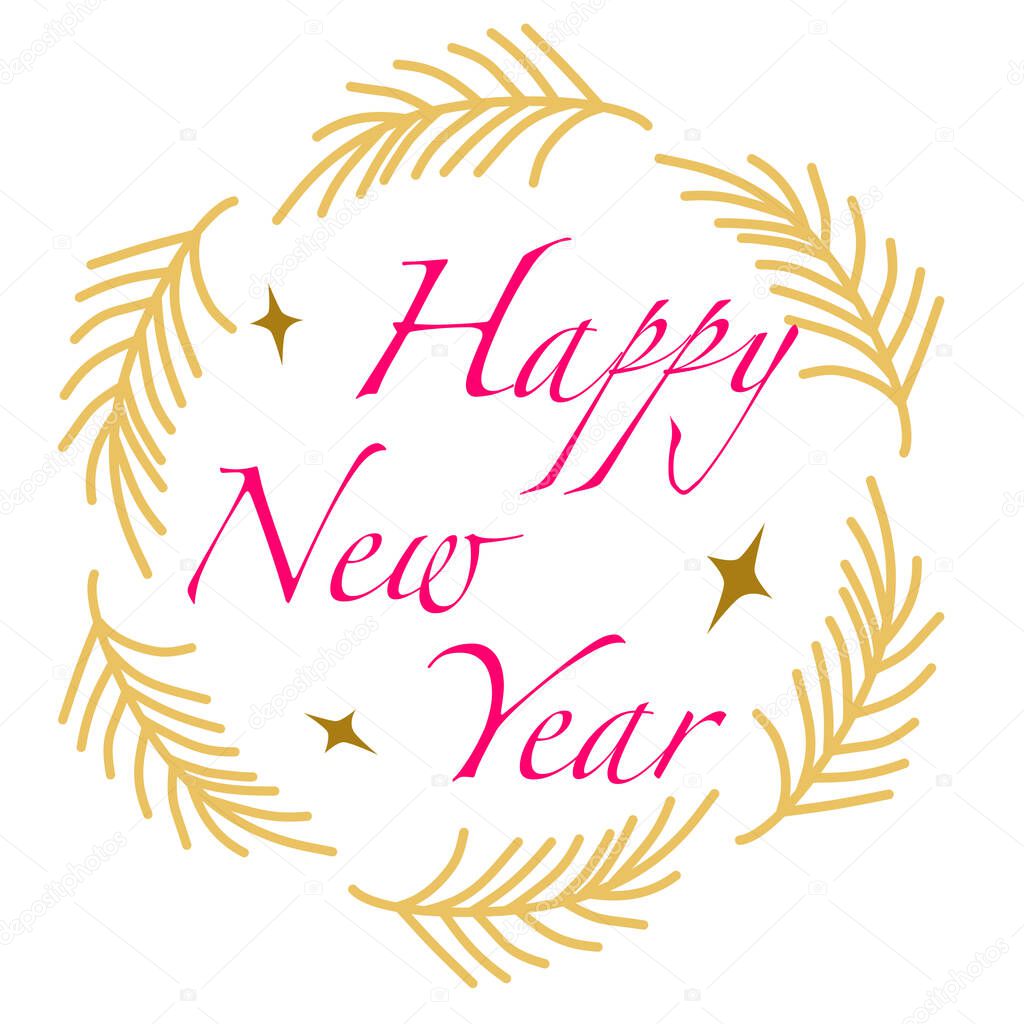 An elegant and modern calligraphic typography Happy New Year