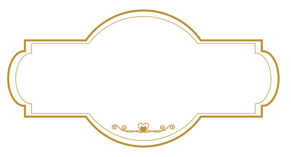 Elegant vintage gold text frame with scroll pattern, greeting or wedding card decoration 