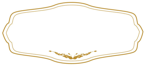 Elegant vintage gold text frame with scroll pattern, greeting or wedding card decoration 