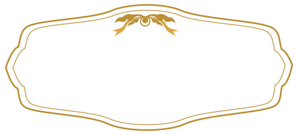 Elegant vintage gold text frame with scroll pattern, greeting or wedding card decoration 