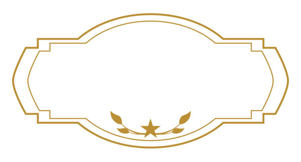 Elegant vintage gold text frame with scroll pattern, greeting or wedding card decoration 