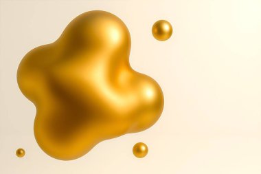 Gelecekçi Altın Akışkan Şekil - Soyut 3B Blob Tasarımı