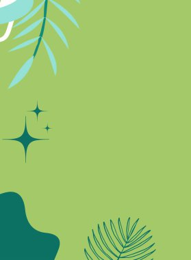 Tropik yapraklar arka planda. vektör illüstrasyonu.