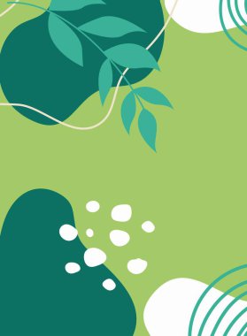 Çiçek desenli yeşil bir arkaplan ve metin için bir yer