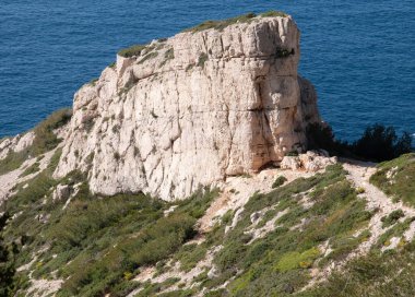 Calanques, Akdeniz kıyısı, Güney Fransa.