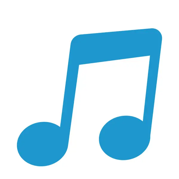 Çizgi film düz dizaynında 2d mavi sekizinci nota. Müzik afişleri, eğlence eğitimi görselleri ya da yaratıcı UI için ideal.