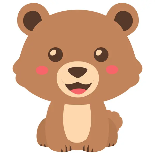 Dost canlısı bir ifadeyle 2D sevimli ayı karakteri. Basit, düz renkte ve yumuşak renklerde tasarlandı. Çocukların eğitim malzemeleri için mükemmel..