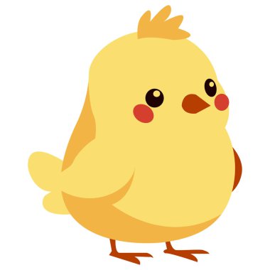 2d turuncu gagalı ve ayaklı tüylü sarı piliç, çiftlik temaları, Paskalya tasarımları veya bebek hayvan koleksiyonları için mükemmel..