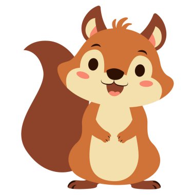 Çalı kuyruklu ve fındıklı mutlu sincap, orman setleri, sonbahar grafikleri ya da çocuk hikayeleri için harika..