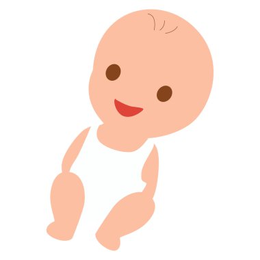 Beyaz tişört giyen gülümseyen bir bebeğin resmi. Çocukluk, ebeveynlik ya da bebek bakımı konuları için mükemmel bir tema..