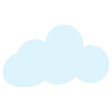 Gökyüzü, hava durumu ya da sakin temalı tasarımlar için ideal yumuşak mavi bulutun 2D çizimi.
