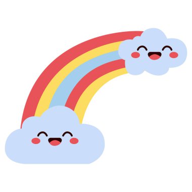 2d, gökkuşağı, bulut, yapraklar, yağmur, şirin, çizgi film, bahar, hava, yeşil, kırmızı, damlalar, eğlence, mevsimlik, mutlu, simge