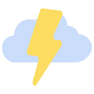 Basit çizgi film tarzında temiz kenarlı 2B keskin sarı yıldırım. Enerji, tehlike ve hava durumu için birebirdir..