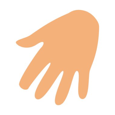 Parmakları açık 2D çizgi film tarzı bir el. Vücut parçaları grafikleri ya da jest çizimleri için iyi çalışır.