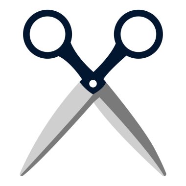 Klasik siyah makasın 2B çizimi. Ofis, okul veya sanat aletleri için minimalist stil.