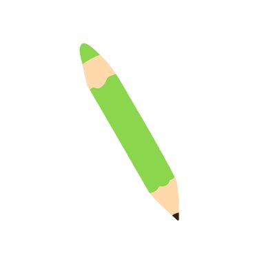 Yeşil ve siyah renkli çift taraflı bir kalemin 2D çizimi. Okul, çizim ve yaratıcı işler için ideal..