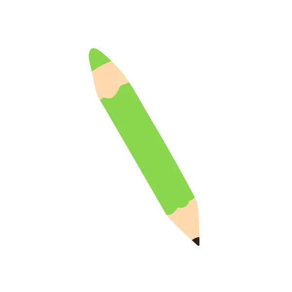Yeşil ve siyah renkli çift taraflı bir kalemin 2D çizimi. Okul, çizim ve yaratıcı işler için ideal..