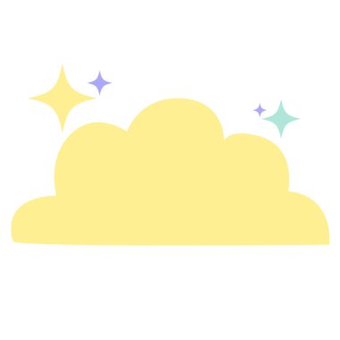 2D parıldayan sarı bulutlar, gece gökyüzü sahneleri için harika ya da İslami festival arkaplanları için..