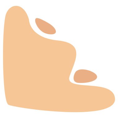 2D soyut turuncu-bej leke kıvrımlı aksanlı, toprak veya nötr renk şemaları için mükemmel.