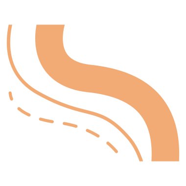 Noktalı aksanlı 2d soyut turuncu eğri, bilgi veya düzen tasarımında kılavuz çizgiler için ideal.