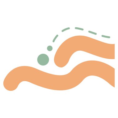 Kesik yolu ve canlı dalgaları olan 2D soyut akış şekli, dinamik bileşimler için mükemmeldir..