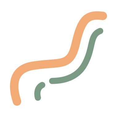 2D soyut kıvrımlı çift vuruş ile uyumlu yeşil-turuncu karışım, çağdaş kompozisyonlar için harika..