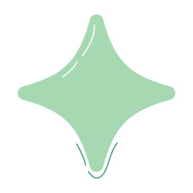 2d yeşil yıldız patlaması ya da parlak bir ışık, dekoratif, UI ya da kutlama elementleri için kullanışlı.