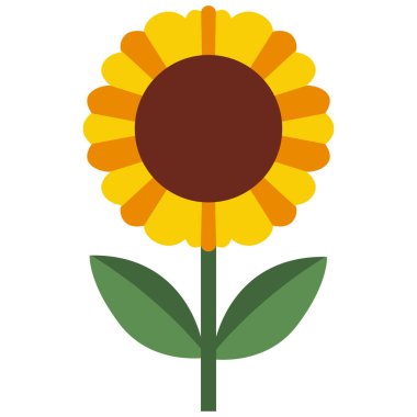 Neşeli, sarı bir çiçeğin 2D sanat eseri. Parlak ve mutlu temalar için ideal.