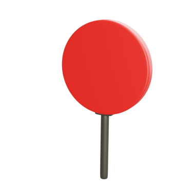 Trafiği veya kalabalık yönetimini yönlendirmek için 3d kırmızı LED küreği.