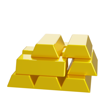 3D parlayan altın külçeleri refahı ve ekonomik başarıyı simgeliyor, dijital içerik için mükemmel..