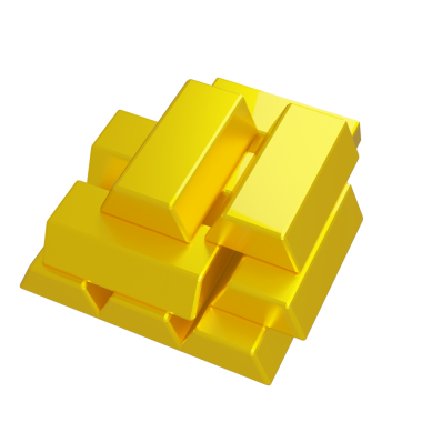 Zenginlik ve prim değerini vurgulayarak çoklu altın külçelerini bir arada gösteren 3D resimleme.