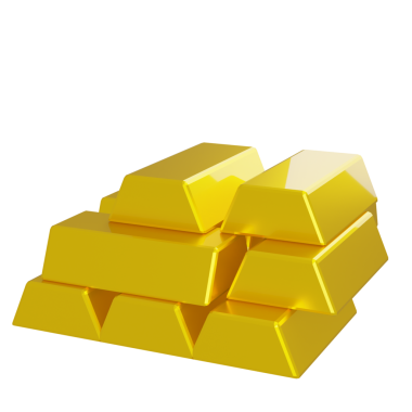 3D parlak altın külçeleri, lüks ve yüksek değerli varlıkları temsil eden düzenli bir yığına yerleştirilmiş..