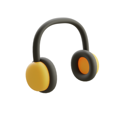 Yumuşak yastıkları ve minimalist stili, dijital teknoloji ve ses temaları için ideal olan 3D kablosuz kulaklıklar.