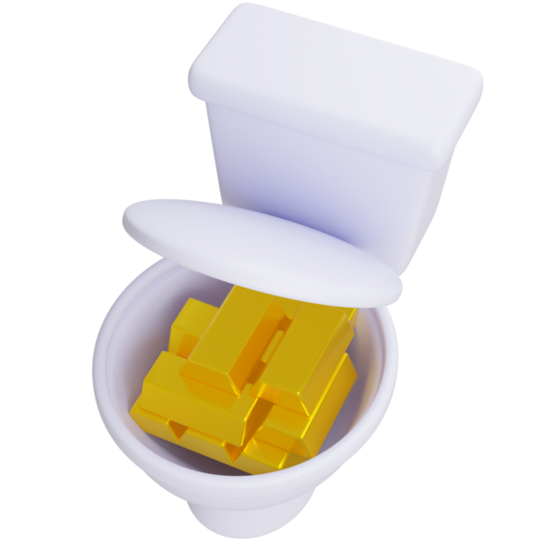 Servetin tuvalete atılması, kötü mali kararları sembolize eder..