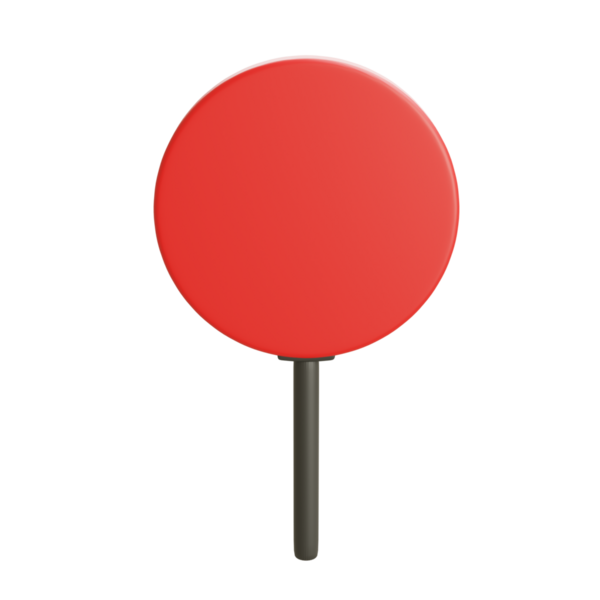 Kırmızı dairesel LED copun 3d çizimi, genellikle trafik kontrolü veya güvenlik sinyalleri için kullanılır.