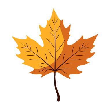 2d parlak turuncu yaprak sonbahar sıcaklığını temsil ediyor, mevsimsel dekor, doğa çizimleri ve tasarım elementleri için ideal..