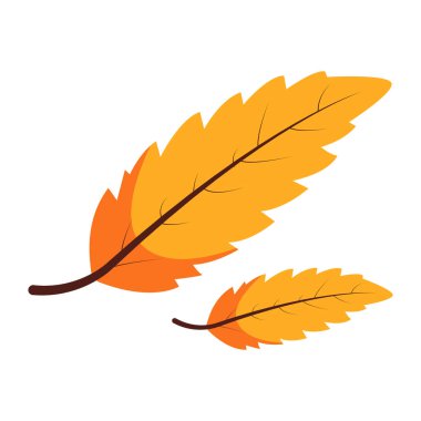 2d kıvrımlı turuncu yaprak, dinamik mevsimsel tasarımlar, sonbahar projeleri ve doğa simgeleri için mükemmel..