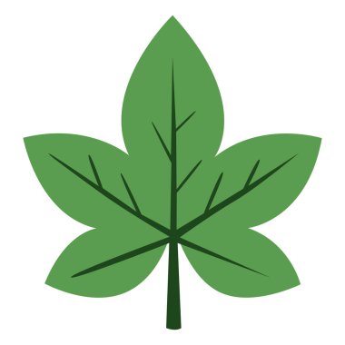 Düz kenarlı 2D dikdörtgen yaprak, botanik çizimler, ekolojik simgeler ve doğal kavramlar için harika..