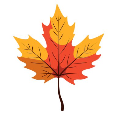 2d küçük sarı-kırmızı yaprak mevsimsel değişimi simgeliyor, sonbahar çizimleri için harika..