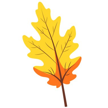 2d küçük sarı-turuncu yaprak, sıcak tonda, sonbahar temalı sanat eserleri için ideal..
