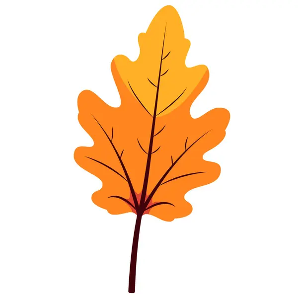 Yumuşak şekilli yuvarlak sarı yaprağın 2B çizimi, sonbahar temalı grafikler, doğa unsurları veya mevsimsel dekorlar için idealdir.